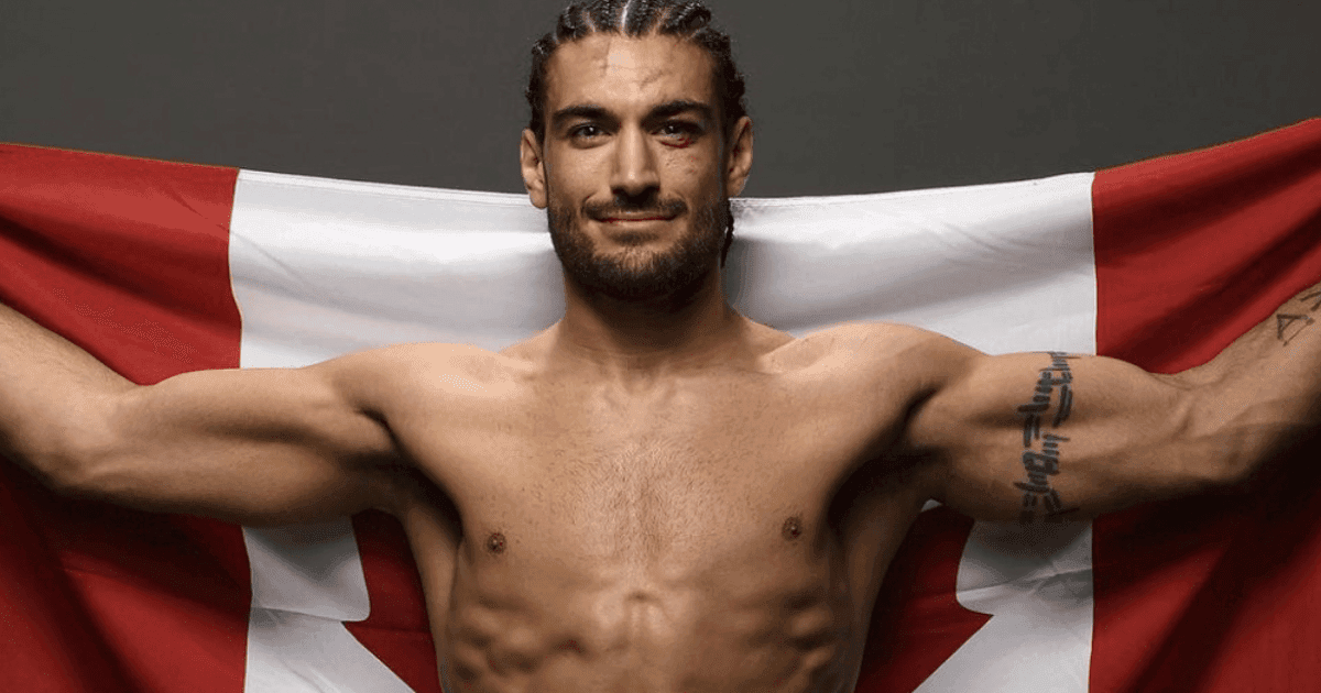 MMA: Fighter Elias Theodorou with the Canadian flag