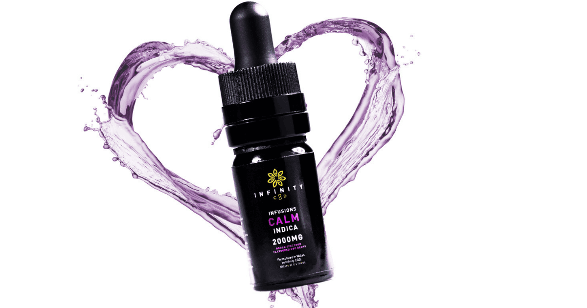 Hempoid: A bottle of CBD with a purple heart surrounding it