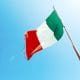 Referendum in Italy: An Italian flag flies against a blue sky