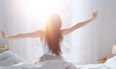 woman waking up after sleep