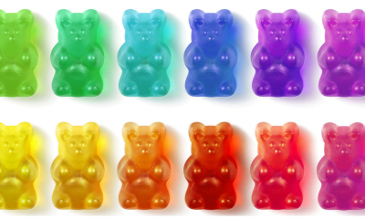 Hawaii: A row of rainbow coloured gummy bears