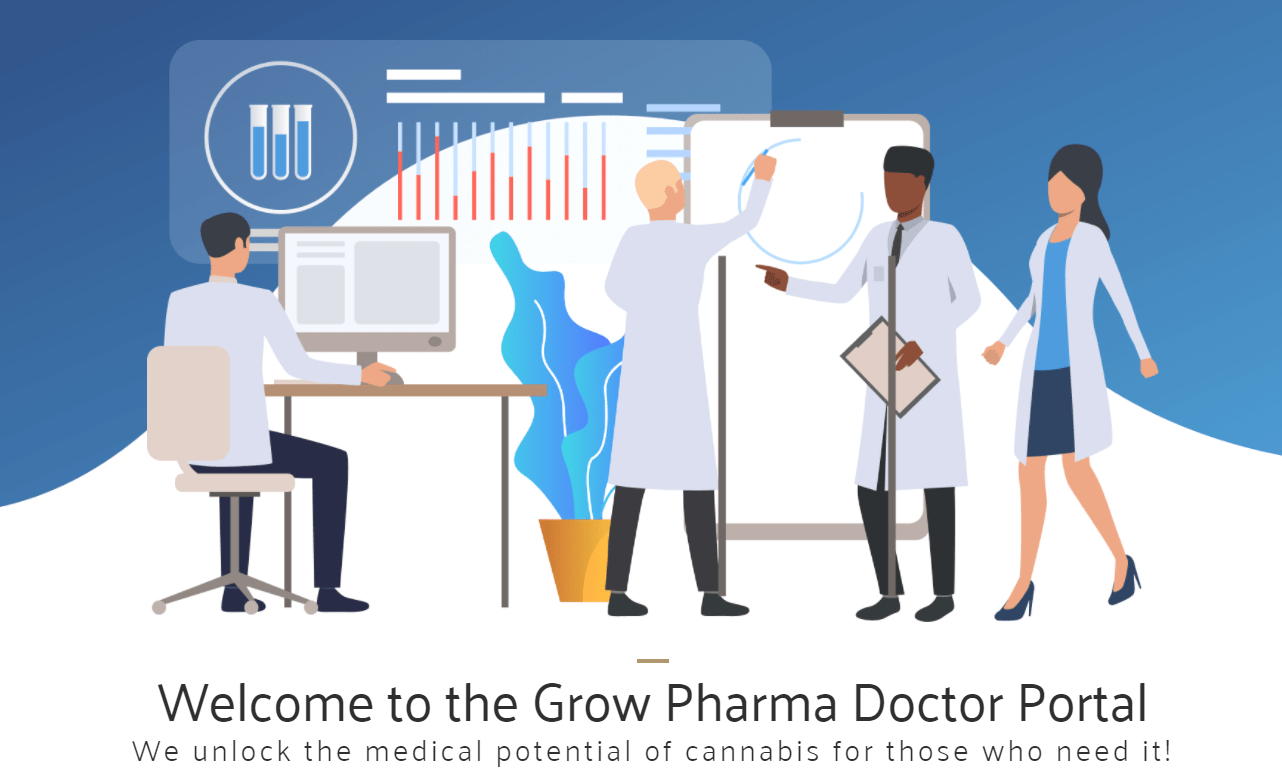 GROW: A slide showing the landing page of a doctor's portal