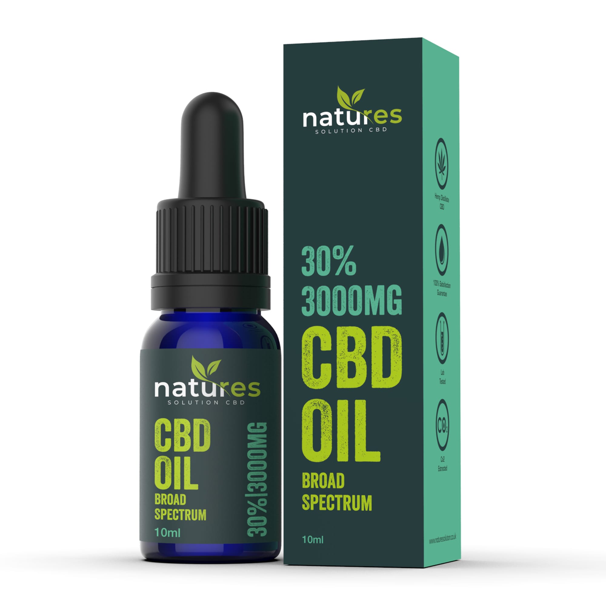Natures Solution: A bottle of Natures Solution CBD in a blue bottle