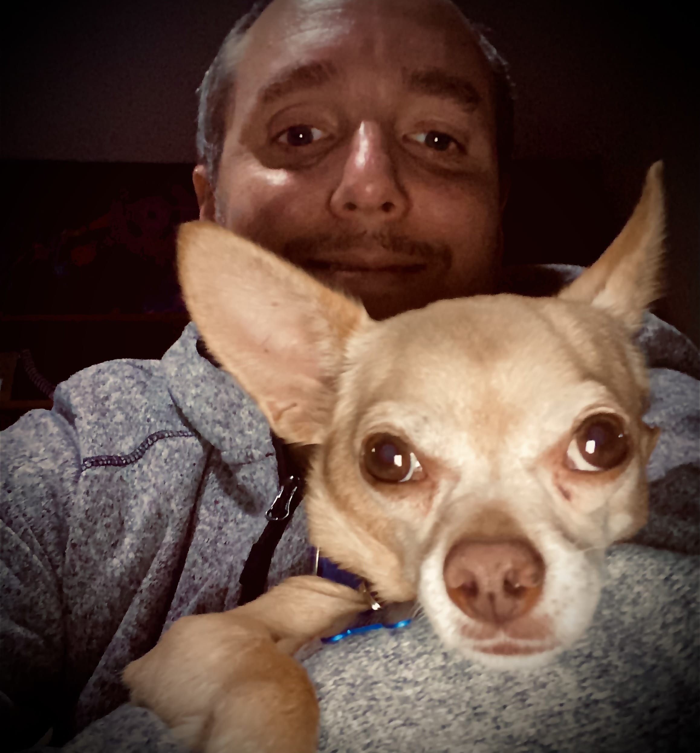 Mental Health: A photo of Lewis Morgan and his dog, Biggie