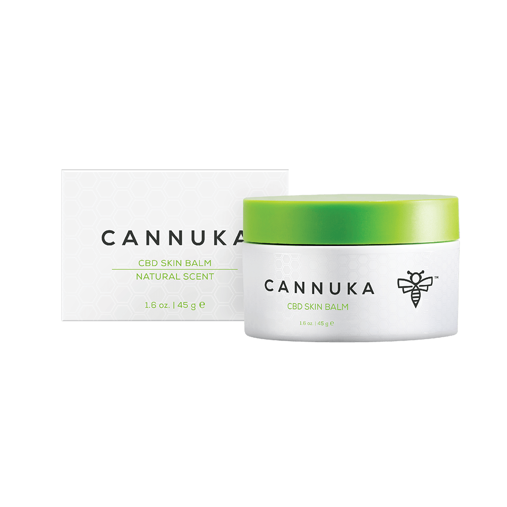 Cannuka: A jar of skincare moisturiser containing CBD and Manuka
