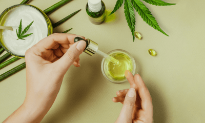 Report: A CBD oil bottle and products